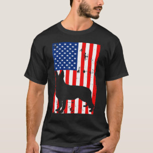 German Shepherd 4th July American Flag Usa Patriot T-Shirt