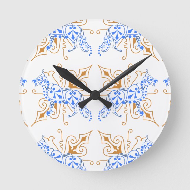 German Shepherd abstract Round Clock (Front)