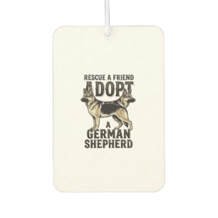 German Shepherd Adoption Vintage Rescue Dog Shirt Air Freshener