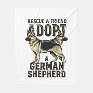 German Shepherd Adoption Vintage Rescue Dog Shirt  Fleece Blanket