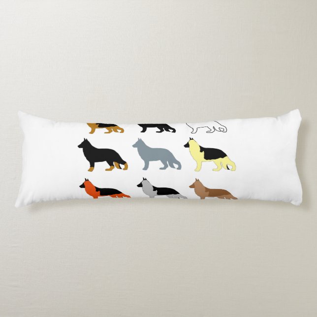 german shepherd all colours silos body pillow (Front)