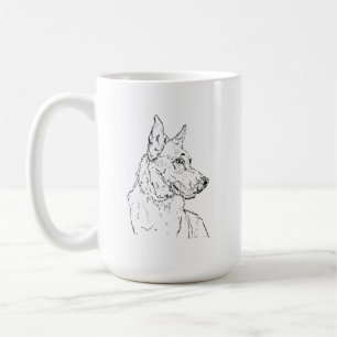German Shepherd Alsatian Dog Art Coffee Mug