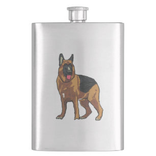 German Shepherd Alsatian Hip Flask