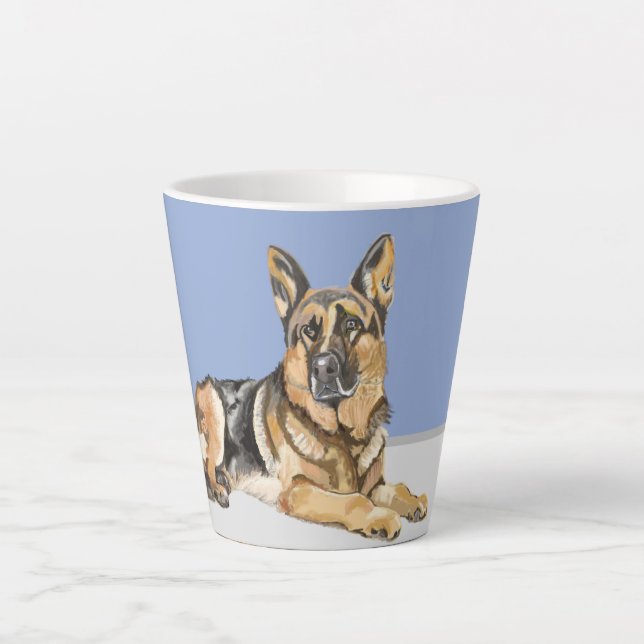 German Shepherd, Alsatian Latte Mug (Front)