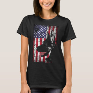 German Shepherd American Flag Dog Men Women T-Shirt
