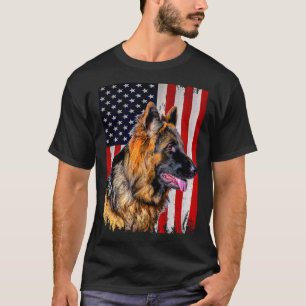 German Shepherd American Flag German Shepherd T-Shirt