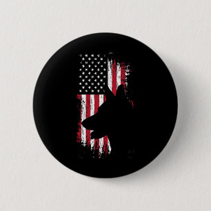 German Shepherd American Flag Shirt Usa Patriotic 2 Inch Round Button