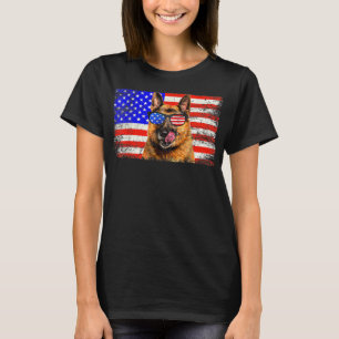 German Shepherd American Flag USA Awesome T-Shirt