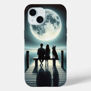 German Shepherd and Couple On a Dock iPhone 15 Case