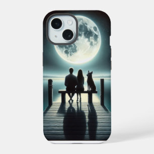 German Shepherd and Couple On a Dock iPhone 15 Case