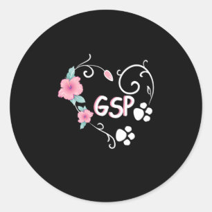 German Shepherd And Flower Classic Round Sticker