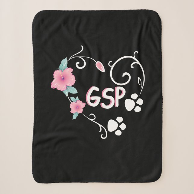 German Shepherd And Flower Sherpa Blanket (Front)