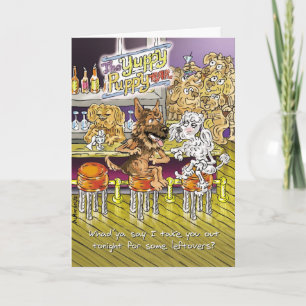 German Shepherd and Poodle Funny Anniversary Card