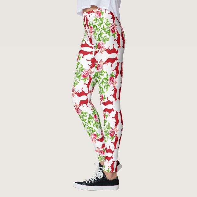 German Shepherd and Roses Leggings (Left)