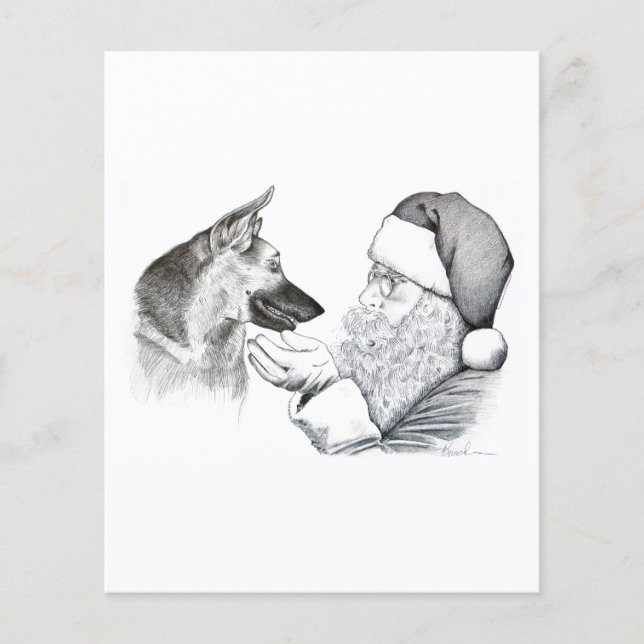 German Shepherd and Santa (Front)