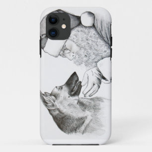 German Shepherd and Santa Claus iPhone 11 Case