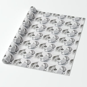 German Shepherd and Santa Claus for Christmas Wrapping Paper