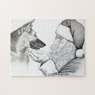 German Shepherd and Santa Jigsaw Puzzle