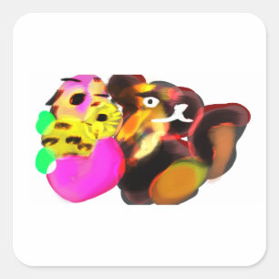 German Shepherd and sunflowers  Square Sticker