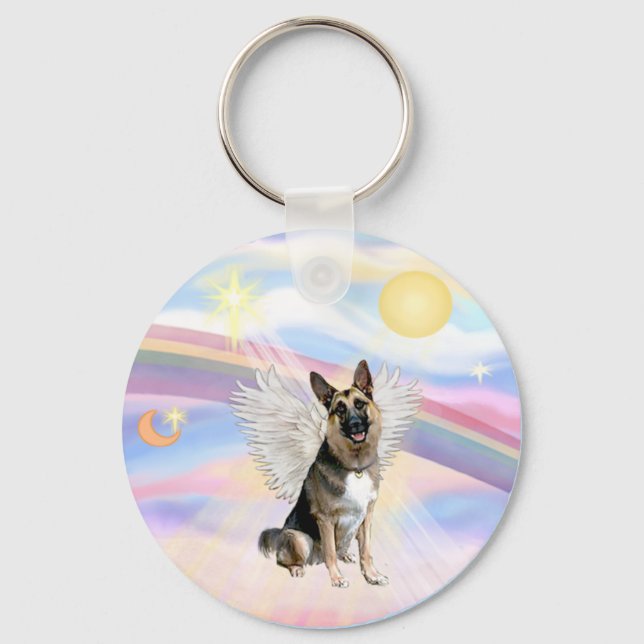 German Shepherd Angel (3) Keychain (Front)