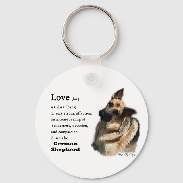 German Shepherd Art Gifts Keychain (Front)