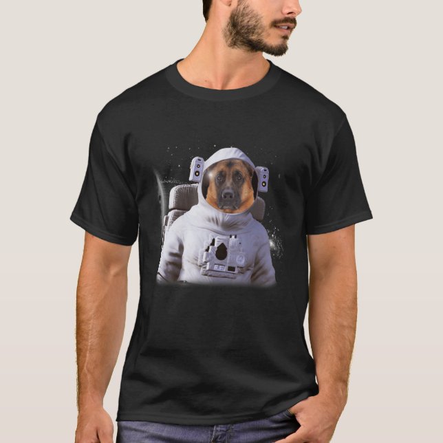 German Shepherd Astronaut Deep In Space Cosmic T-Shirt (Front)