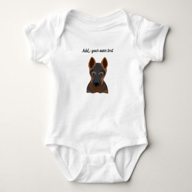 German Shepherd Baby Bodysuit (Front)
