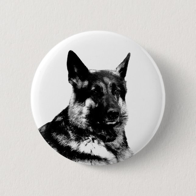 German shepherd badge 2 inch round button (Front)