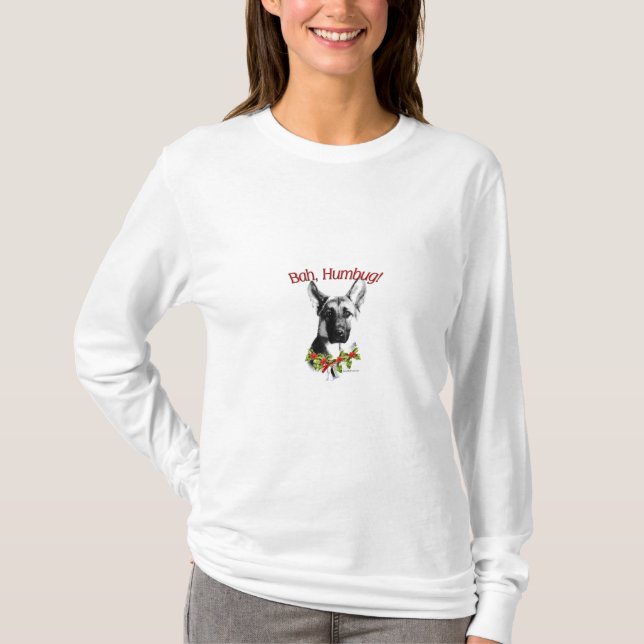 German Shepherd Bah Humbug T-Shirt (Front)