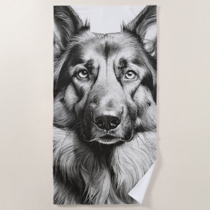 German Shepherd Beach Towel