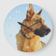 German shepherd, beautiful wall clock& your photo