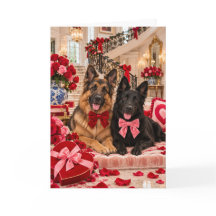 German Shepherd Belgian Shepherd Valentine Card