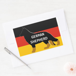 German Shepherd Bi Colour name Silhouette Sticker