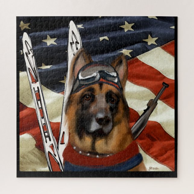 GERMAN SHEPHERD BIATHLON  JIGSAW PUZZLE (Vertical)