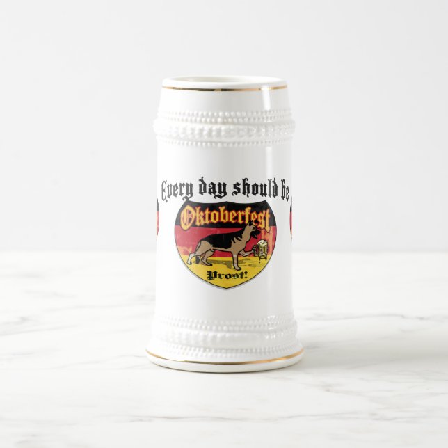 German Shepherd Bier Hound Beer Stein (Center)