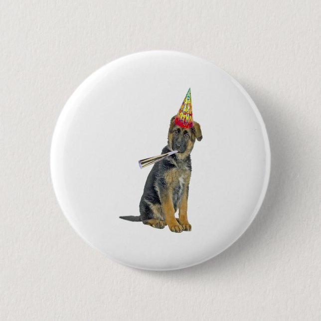 German Shepherd Birthday  2 Inch Round Button (Front)