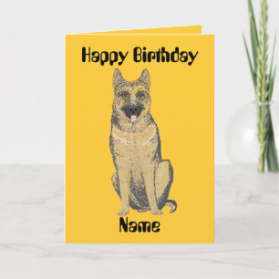 German Shepherd Birthday Cards customize