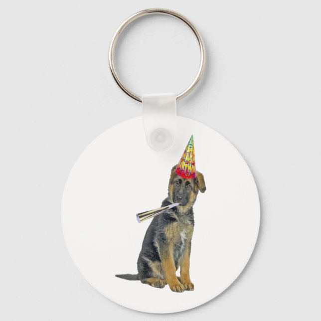 German Shepherd Birthday  Keychain (Front)