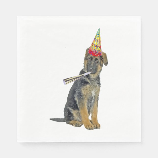 German Shepherd Birthday  Napkin (Front)