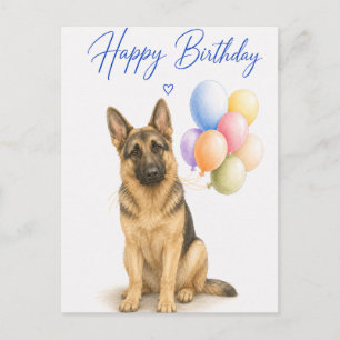 German Shepherd Birthday Postcard
