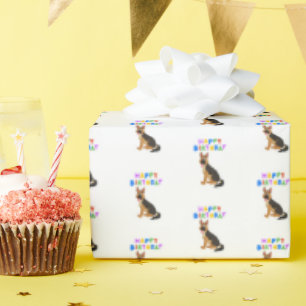 German Shepherd Birthday Wrapping Paper