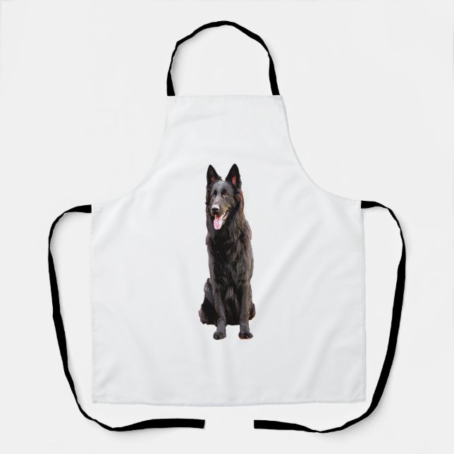 German Shepherd Black Dog  Apron (Front)