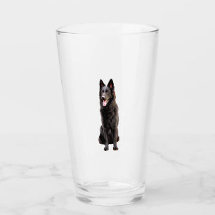 German Shepherd Black Dog Glass
