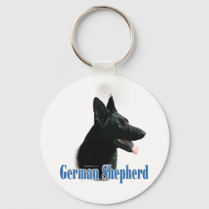 German Shepherd (black) Name Keychain