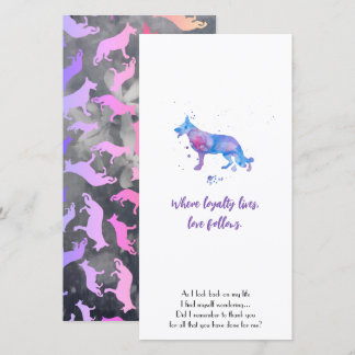 German Shepherd Black Silhouette Thank You Card