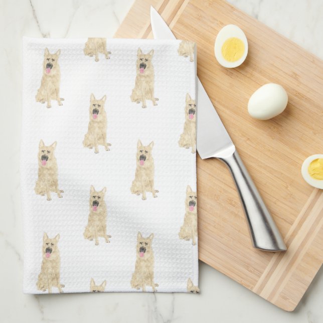 German Shepherd (Black & Tan) Kitchen Towel (Quarter Fold)