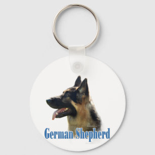 German Shepherd (black/tan) Name Keychain