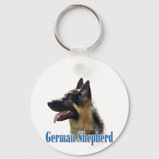 German Shepherd (black/tan) Name Keychain (Front)