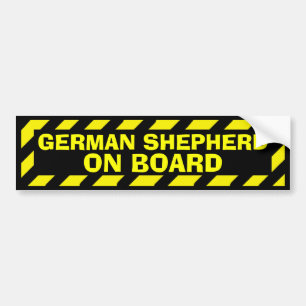 German Shepherd board black yellow caution sticker