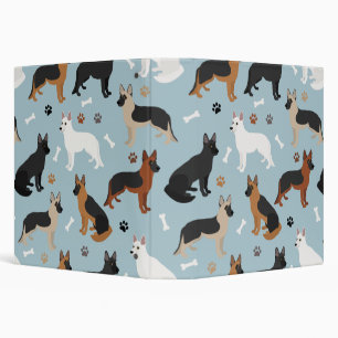German Shepherd Bones and Paws 3 Ring Binder